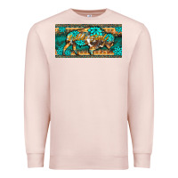 Pale Pink western  bison wild soul turquoise's gemstones  license plate template Premium Sweatshirt - BarkalooDesign