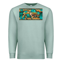 Seafoam western  bison wild soul turquoise's gemstones  license plate template Premium Sweatshirt - BarkalooDesign