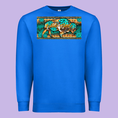 Western  Bison Wild Soul Turquoise's Gemstones  License Plate Template Premium Sweatshirt Designed By Barkaloodesign