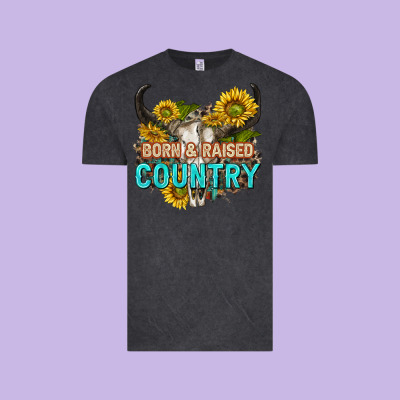 Vintage Tee born and raised country tbw