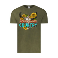 Vintage Olive born and raised country tbw Vintage Tee - texasbilliewilder