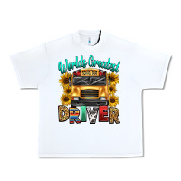 White worlds greatest school bus driver Urban Heavy Tee - texasbilliewilder