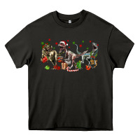 Asphalt Three Christmas Dinosaurs Heavy Core Tee - LillyAllenDesigns
