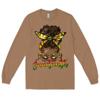 Toasted Coconut juneteenth black woman messy bun Long Sleeve Tee - HRA Design Shop