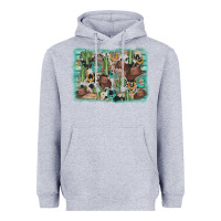 Heather Grey cactus cowboy hat background Heavyweight Hoodie - AdoDesignShop