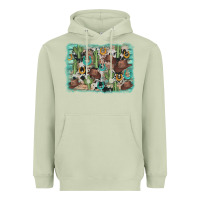 Matcha cactus cowboy hat background Heavyweight Hoodie - AdoDesignShop