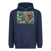Navy cactus cowboy hat background Heavyweight Hoodie - AdoDesignShop