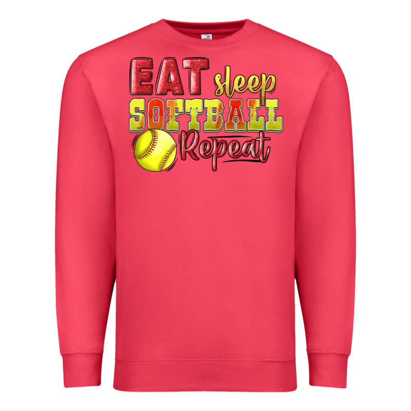 Eat Sleep Softball Repeat Premium Sweatshirt by LillyAllenDesigns | Teevron