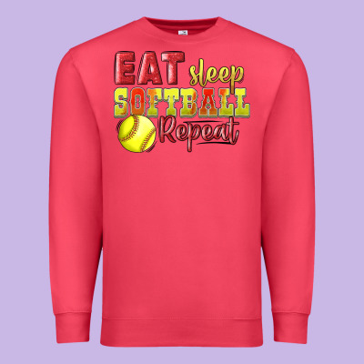 Eat Sleep Softball Repeat Premium Sweatshirt Designed By Lillyallendesigns