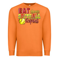 Carrot Eat Sleep Softball Repeat Premium Sweatshirt - LillyAllenDesigns