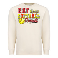 Sandshell Eat Sleep Softball Repeat Premium Sweatshirt - LillyAllenDesigns