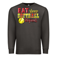 Smoke Eat Sleep Softball Repeat Premium Sweatshirt - LillyAllenDesigns