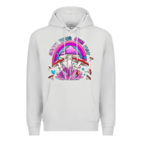 Dove Grey grow your own way crystal and mushroom Premium Hoodie - MaliasSmallBusiness