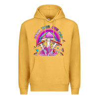 Mustard grow your own way crystal and mushroom Premium Hoodie - MaliasSmallBusiness