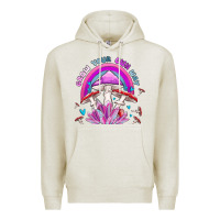 Oatmeal Heather grow your own way crystal and mushroom Premium Hoodie - MaliasSmallBusiness