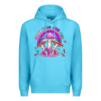 Ocean Blue grow your own way crystal and mushroom Premium Hoodie - MaliasSmallBusiness