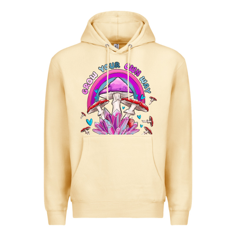 Grow Your Own Way Crystal And Mushroom Premium Hoodie by MaliasSmallBusiness | Teevron