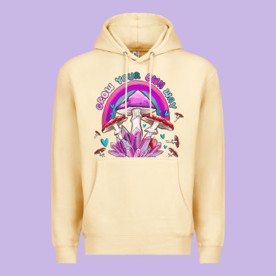 Grow Your Own Way Crystal And Mushroom Premium Hoodie Designed By Maliassmallbusiness