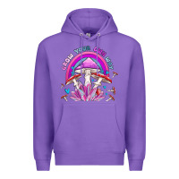 Purple grow your own way crystal and mushroom Premium Hoodie - MaliasSmallBusiness