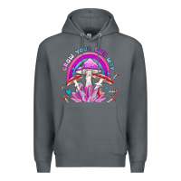 Rock grow your own way crystal and mushroom Premium Hoodie - MaliasSmallBusiness