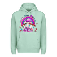Seafoam grow your own way crystal and mushroom Premium Hoodie - MaliasSmallBusiness