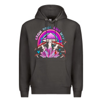 Smoke grow your own way crystal and mushroom Premium Hoodie - MaliasSmallBusiness