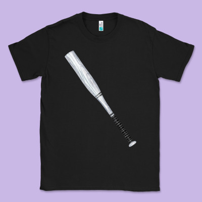 White Wooden Softball Bat Classic Tee Designed By Fadigitalartstudio