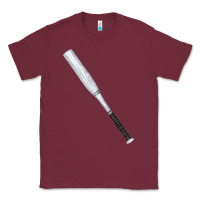 Burgundy white wooden softball bat Classic Tee - FaDigitalArtStudio