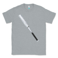 Heather Grey white wooden softball bat Classic Tee - FaDigitalArtStudio