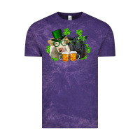 Cloud Purple St. Patrick's Day Charolais And Black Angus Cows Vintage Tee - RanaPortraitStore
