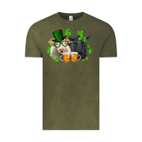Vintage Olive St. Patrick's Day Charolais And Black Angus Cows Vintage Tee - RanaPortraitStore