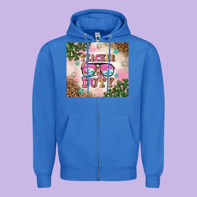 Teacher Of Duty Summer Break Zipper Hoodie Designed By Adodesignshop