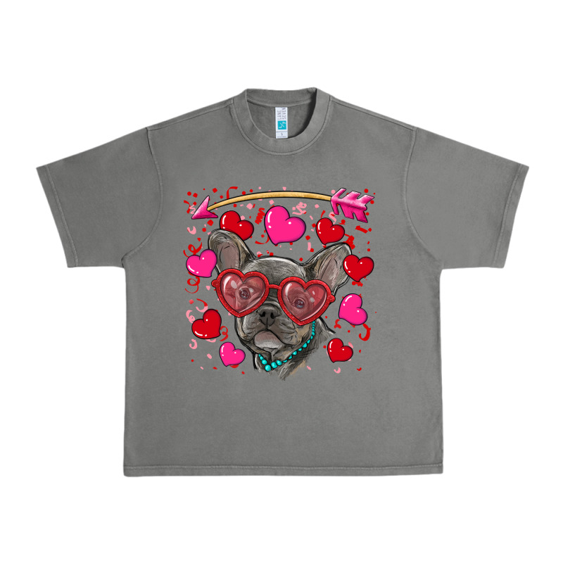 Valentine's Day French Bulldog Puppy Urban Heavy Tee by RanaPortraitStore | Teevron