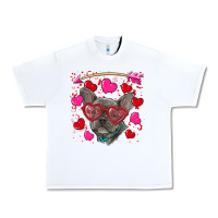 White valentine's day french bulldog puppy Urban Heavy Tee - RanaPortraitStore