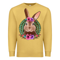 Antique Gold western leopard and flowers easter bunny Premium Sweatshirt - Jasminsmagicworld