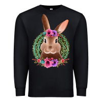 Black western leopard and flowers easter bunny Premium Sweatshirt - Jasminsmagicworld