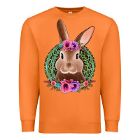 Carrot western leopard and flowers easter bunny Premium Sweatshirt - Jasminsmagicworld