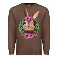 Chestnut western leopard and flowers easter bunny Premium Sweatshirt - Jasminsmagicworld