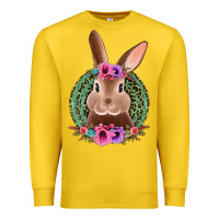 Lemon western leopard and flowers easter bunny Premium Sweatshirt - Jasminsmagicworld