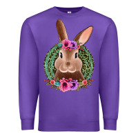 Purple western leopard and flowers easter bunny Premium Sweatshirt - Jasminsmagicworld