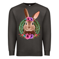 Smoke western leopard and flowers easter bunny Premium Sweatshirt - Jasminsmagicworld
