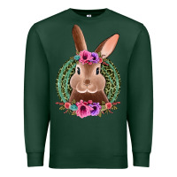 Sports Green western leopard and flowers easter bunny Premium Sweatshirt - Jasminsmagicworld