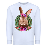 White western leopard and flowers easter bunny Premium Sweatshirt - Jasminsmagicworld