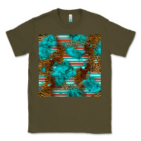 Army Green turquoise serape leopard seamless pattern Classic Tee - BundleAndBundleShop