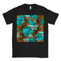 Black turquoise serape leopard seamless pattern Classic Tee - BundleAndBundleShop