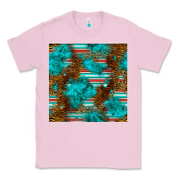 Bubblegum Pink turquoise serape leopard seamless pattern Classic Tee - BundleAndBundleShop