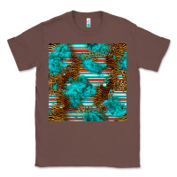 Chestnut turquoise serape leopard seamless pattern Classic Tee - BundleAndBundleShop