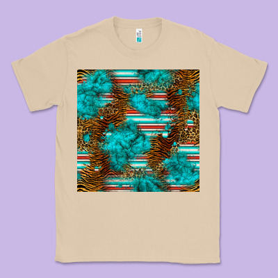 Turquoise Serape Leopard Seamless Pattern Classic Tee Designed By Bundleandbundleshop