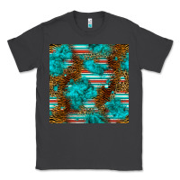 Smoke turquoise serape leopard seamless pattern Classic Tee - BundleAndBundleShop
