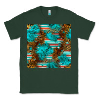 Sports Green turquoise serape leopard seamless pattern Classic Tee - BundleAndBundleShop